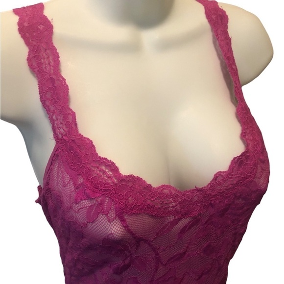 Victoria’s Secret SEXY Sheer Stretch Lace Chemise Cut~Out Back Sz. L Violet - Picture 5 of 7